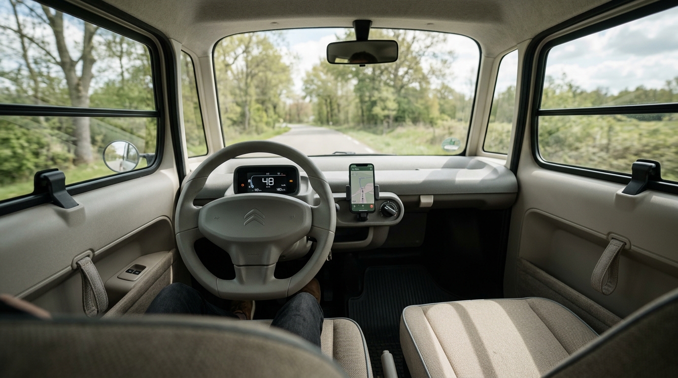 2 CV Concept : un habitacle sans tableau de bord en série ?